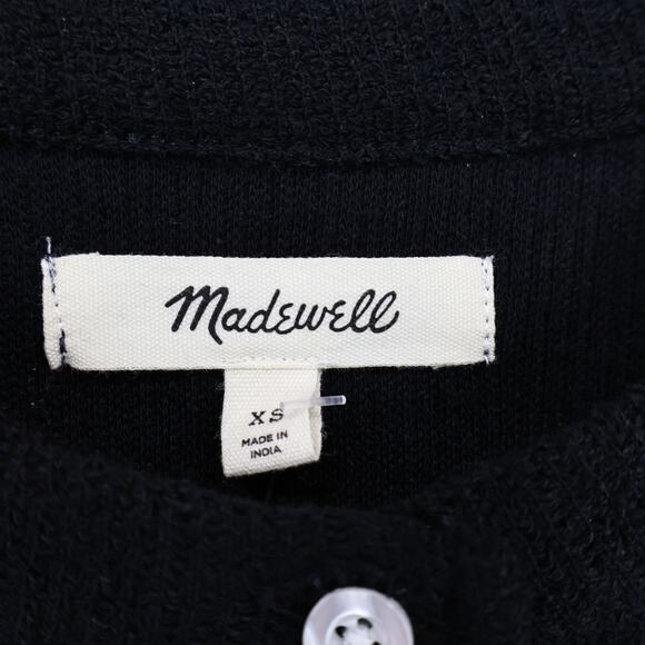 NWT Madewell Split-Crewneck Cardigan Sweater Tank In True Black Size XS - Picture 7 of 9